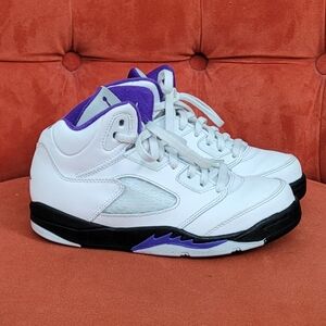 Air Jordan 5 RETRO (PS) WHITE/DARK CONCORD-BLACK Kids Size 1Y